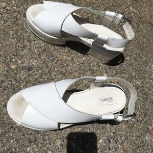 Clarks Platform Block Heel Peep Toe Sandals